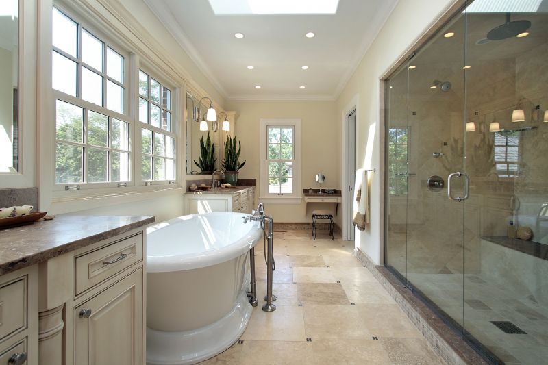 Freestanding Bathtub in a Spacious Bathroom